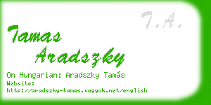 tamas aradszky business card