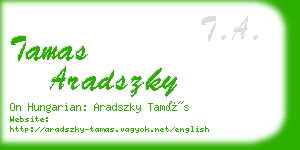 tamas aradszky business card